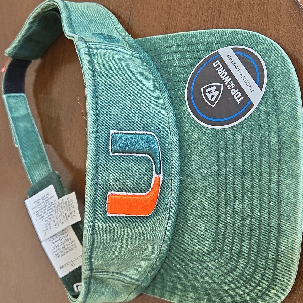 Miami U Top of the World Green Kids Visor